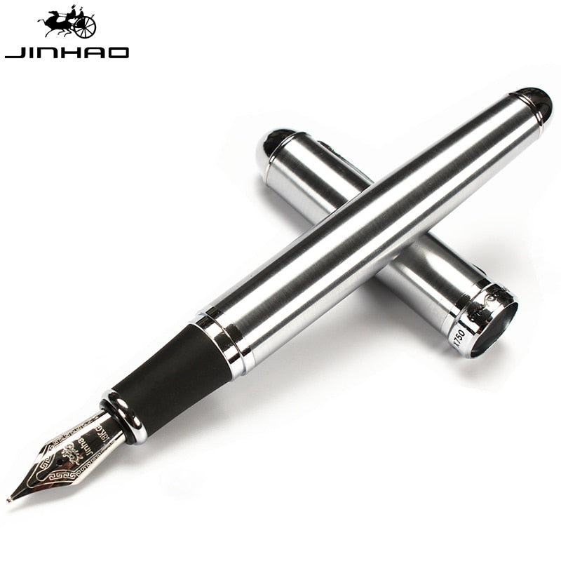 Jinhao X750 Classic Style Silver Clip Metal Fountain Pen 0.5mm Nib Steel Ink Pens for Gift Office Supplies School Supplies