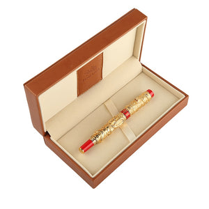 Luxury Jinhao Double Dragon Fountain Pen Writing Ink pens gift Iridium M Nib Advanced Craft Writing Single or with gift pen box