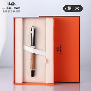 WOOD FOUNTAIN PEN Jinhao Pen Business Ink Pens Luxury Quality Red Wooden Stationery Students Business Office Medium Nib