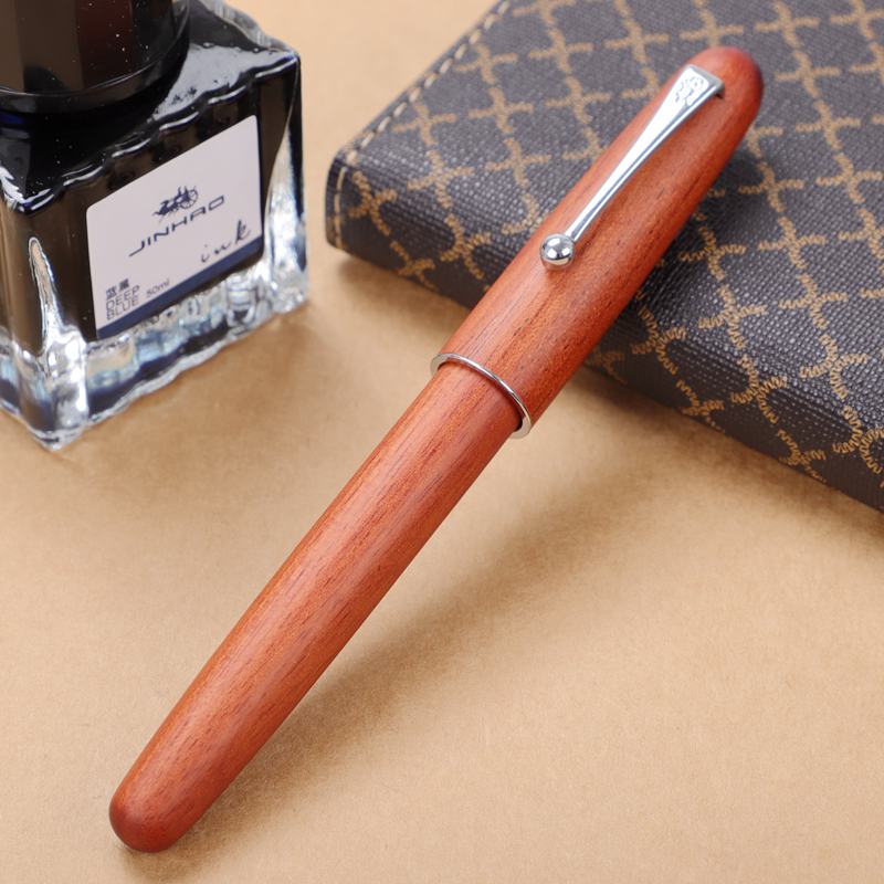 Jinhao New Wooden Fountain Pen High Quality 0.7mm Nib 2 Colors Luxury Wood Ink Pens Business Gifts Writing Office School Supplie