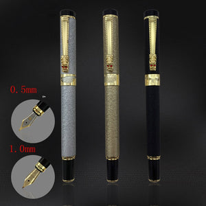 Luxury High Quality Hero Fountain Pen Frosted Black Golden Dragon Iraurita Ink