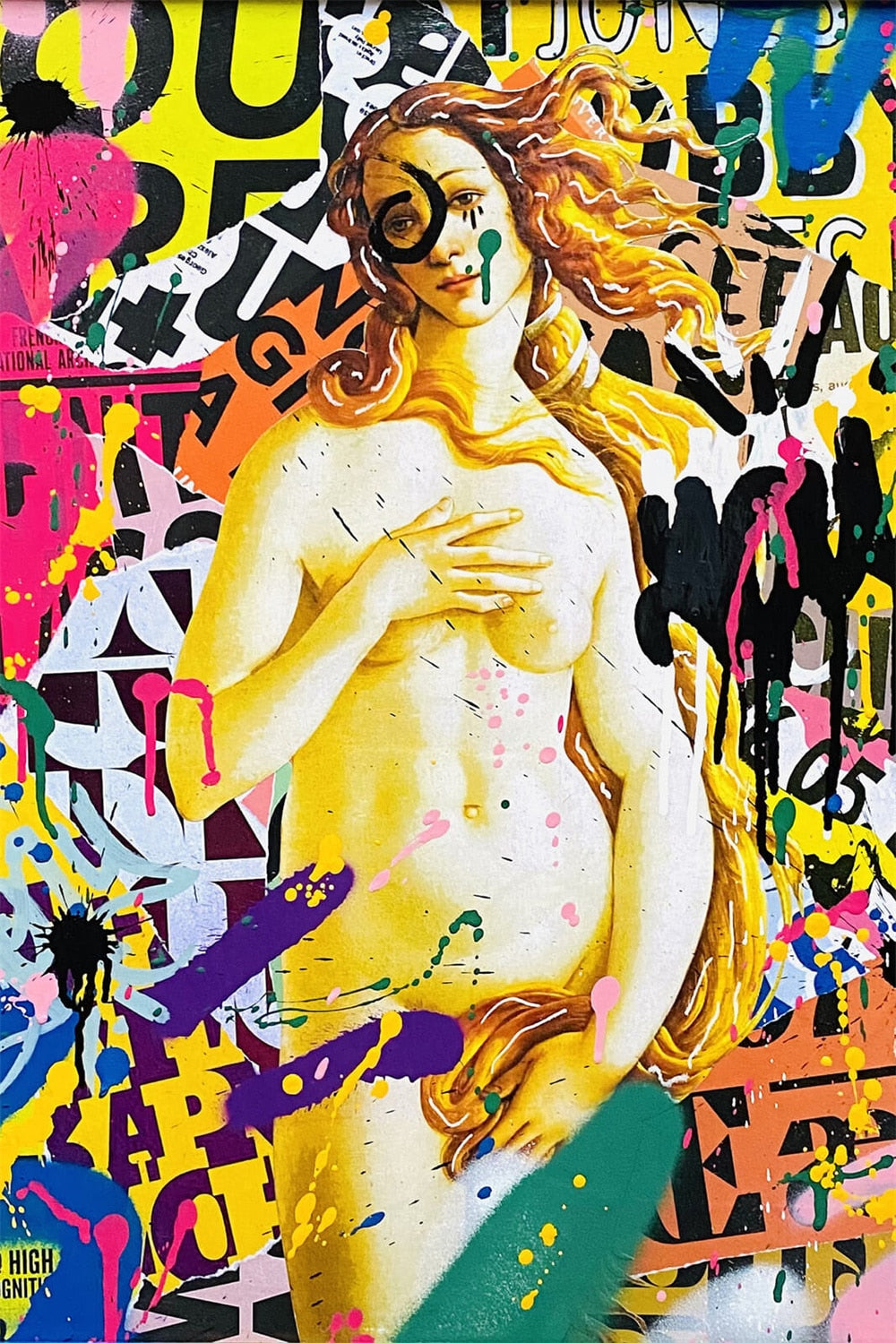 (4 Different Prints) Abstract Graffiti Poster Pop Street King David Print