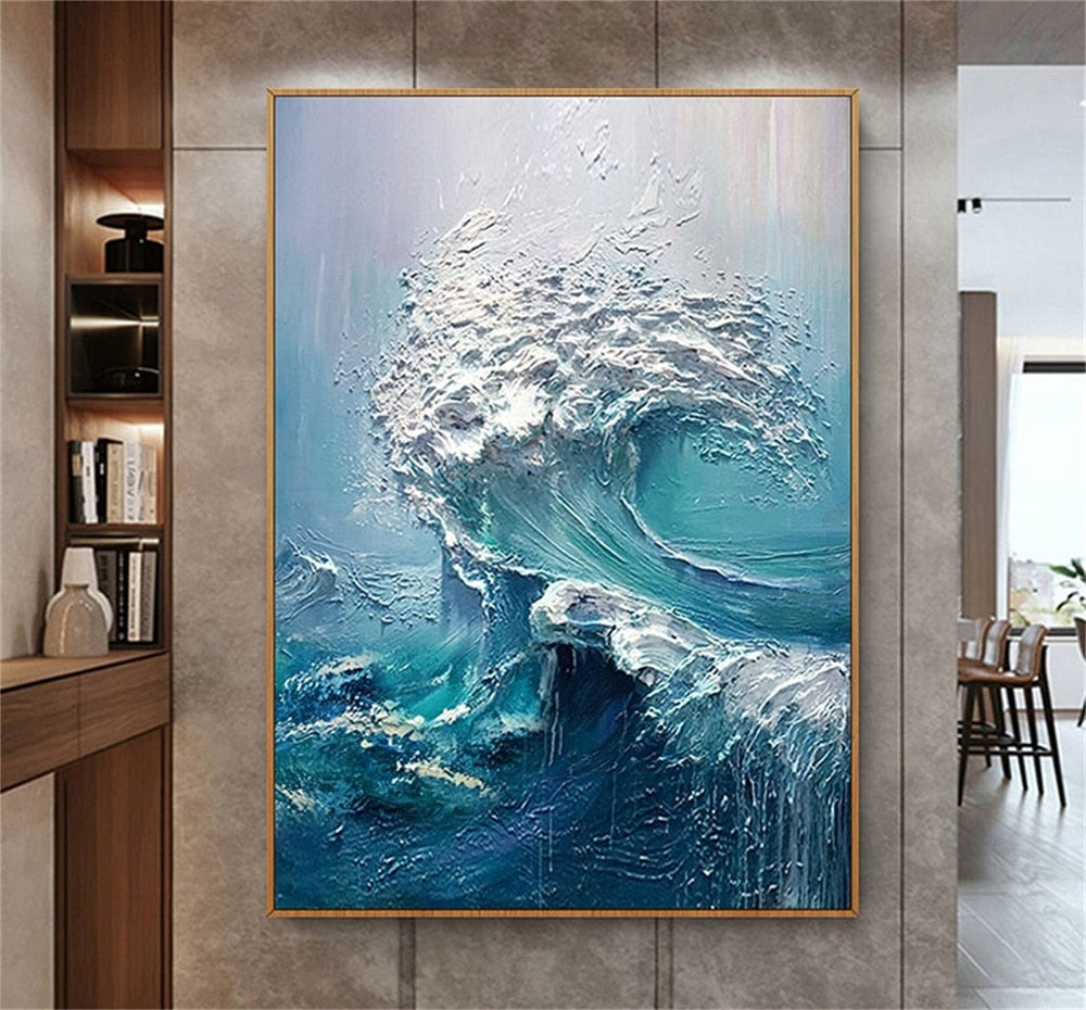 (20 Different prints) Abstract Ocean Waves Canvas Painting Texture Waves Prints Seascape Landscape