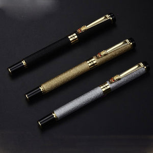 Luxury High Quality Hero Fountain Pen Frosted Black Golden Dragon Iraurita Ink