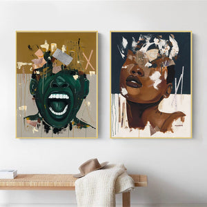 (7 Different Prints)  Graffiti Black Girl Canvas Print African American Art Poster Street Pop Prints