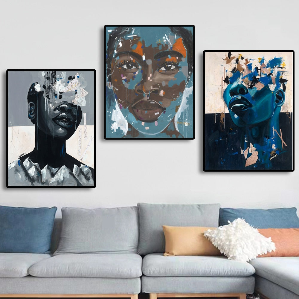 (7 Different Prints)  Graffiti Black Girl Canvas Print African American Art Poster Street Pop Prints