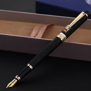 Luxury High Quality Hero Fountain Pen Frosted Black Golden Dragon Iraurita Ink