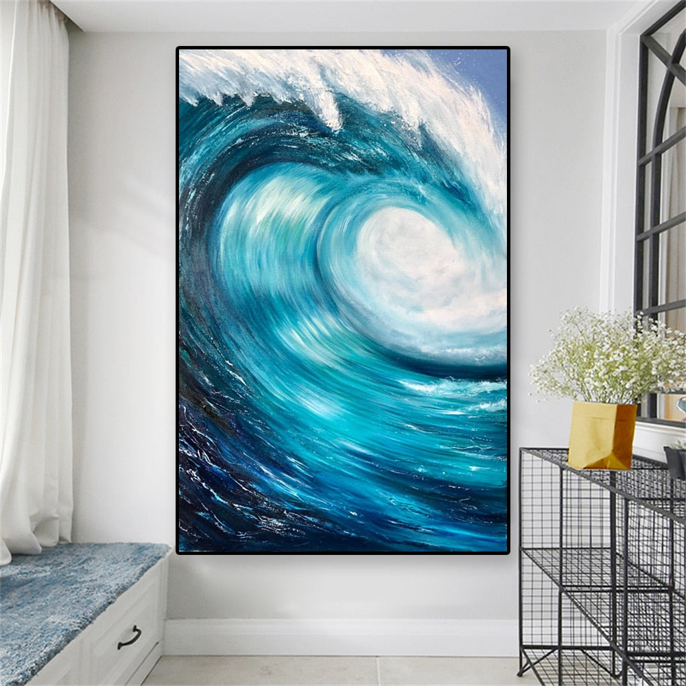 (20 Different prints) Abstract Ocean Waves Canvas Painting Texture Waves Prints Seascape Landscape