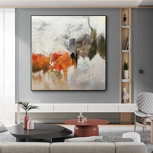 Modern Orange Oil Painting Canvas Painting