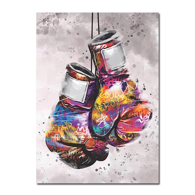 (3 Different Prints) Boxing Gloves Modern Pop Art Canvas Print