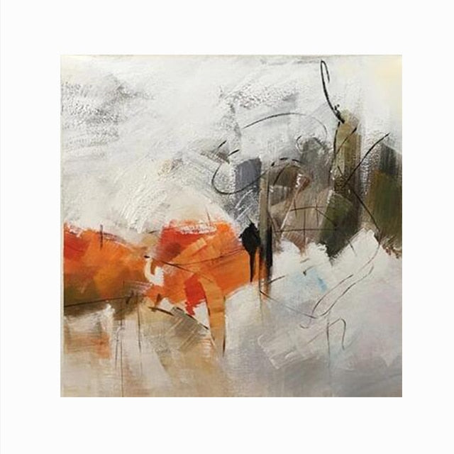 Modern Orange Oil Painting Canvas Painting