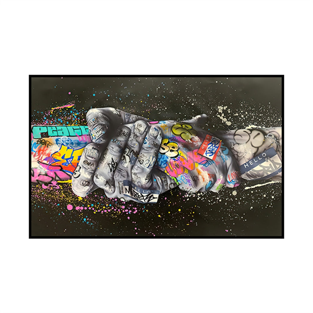 (10 Different Prints) Modern Street Graffiti Art Canvas Print