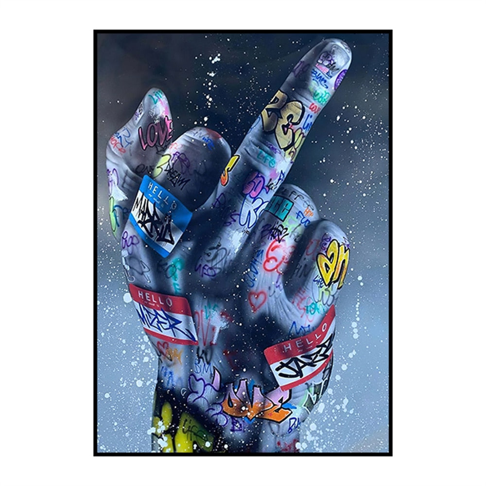 (10 Different Prints) Modern Street Graffiti Art Canvas Print