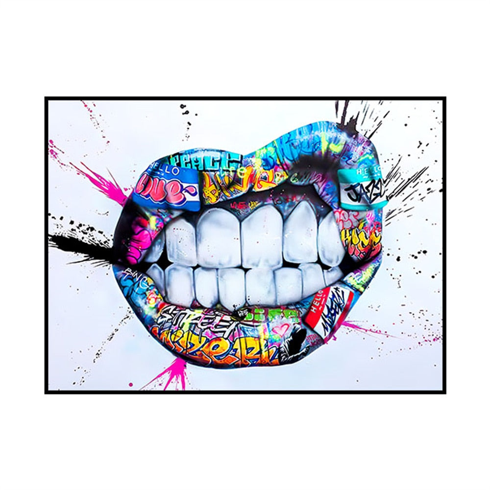 (10 Different Prints) Modern Street Graffiti Art Canvas Print