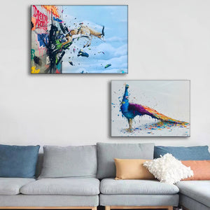 (2 Different Prints)Graffiti Abstract Prints Animal Peacock Wall canvas prints