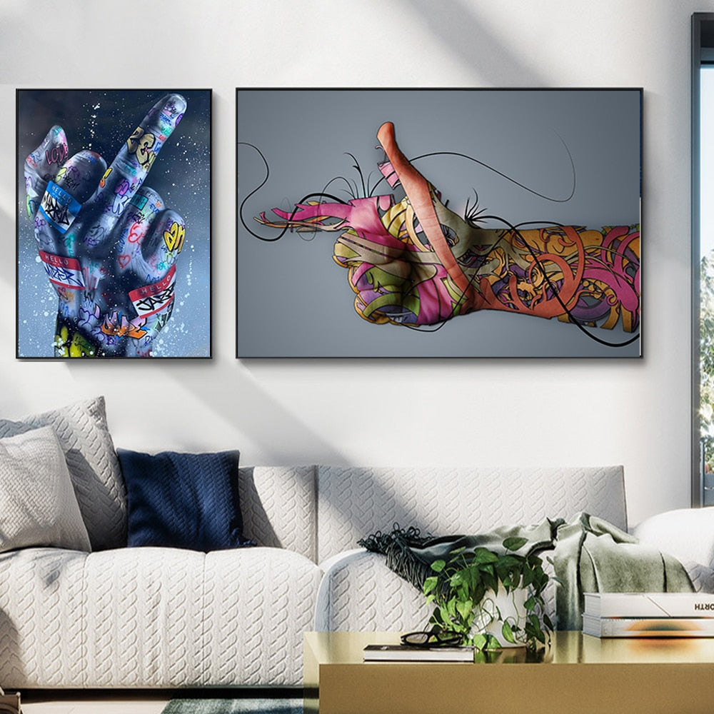 (10 Different Prints) Modern Street Graffiti Art Canvas Print