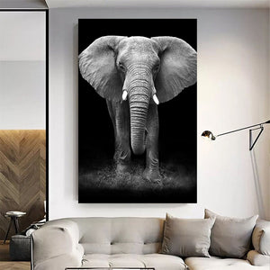 Black Style Elephant Art Wall Decor Canvas Pictures