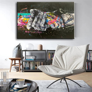 (10 Different Prints) Modern Street Graffiti Art Canvas Print