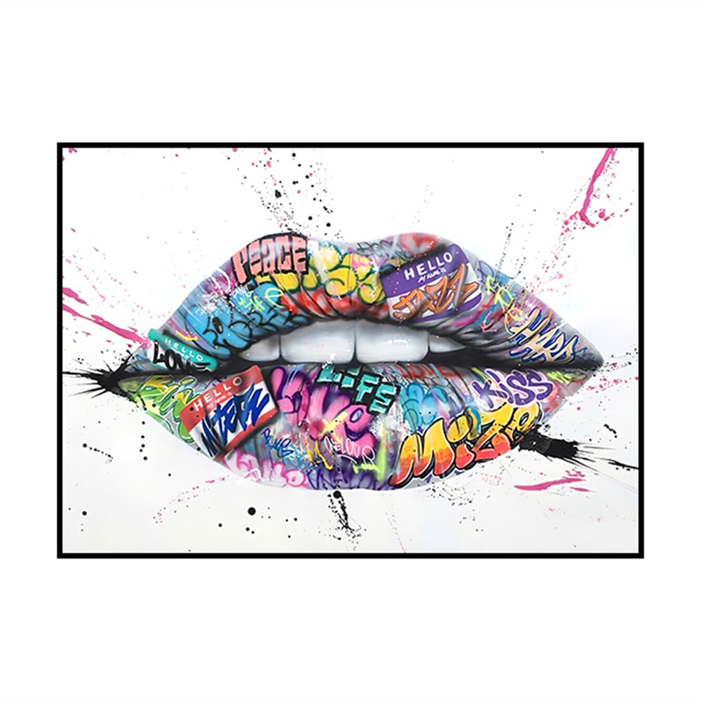 (10 Different Prints) Modern Street Graffiti Art Canvas Print