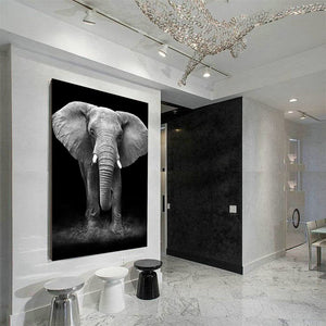 Black Style Elephant Art Wall Decor Canvas Pictures