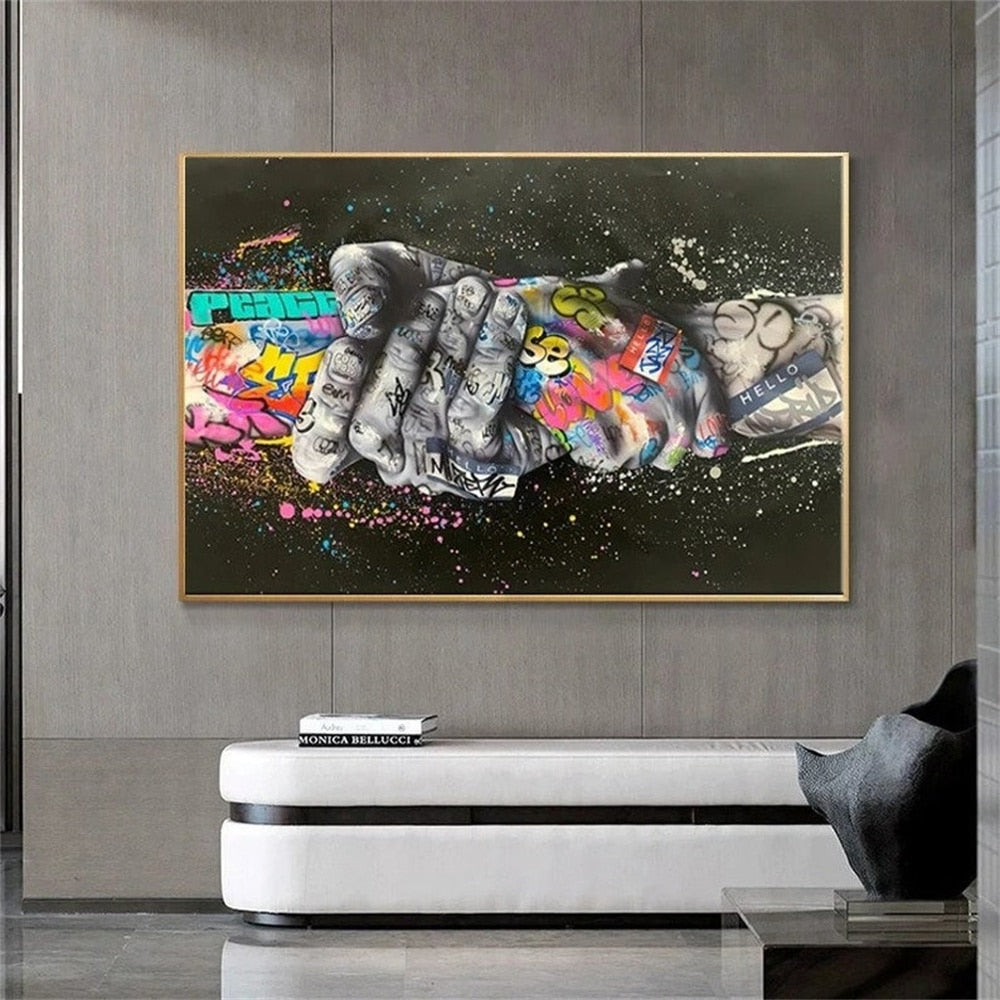 (10 Different Prints) Modern Street Graffiti Art Canvas Print