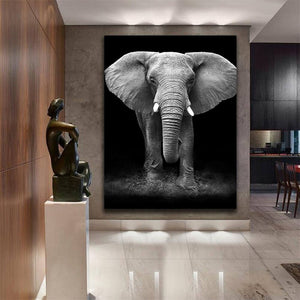 Black Style Elephant Art Wall Decor Canvas Pictures