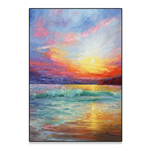 (16 Different prints) Modern Simple Nordic Sunrise Ocean Canvas Painting Landscape Prints