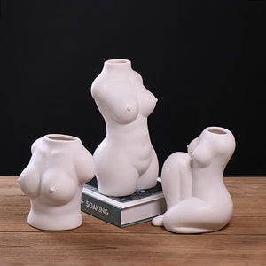 Home Ceramic Body Shape Art Vase Living Room