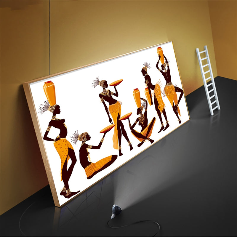 Abstract African Woman Canvas Painting On Wall Poster