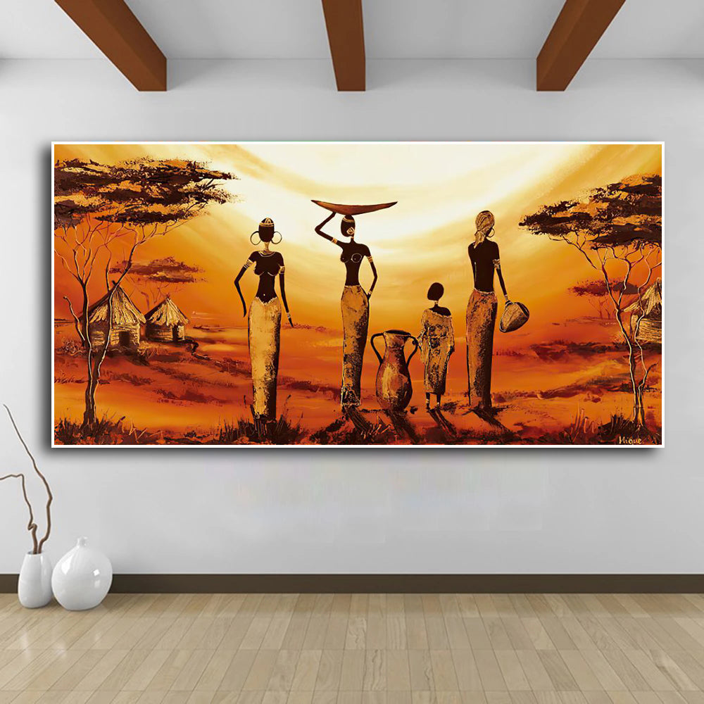Abstract African Woman Canvas Wall Art Poster
